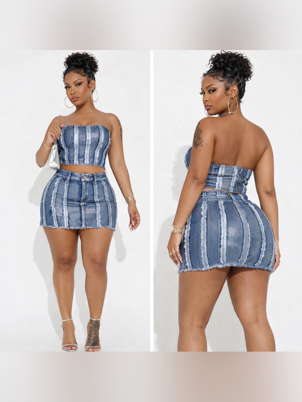 Metallic Skirt Set